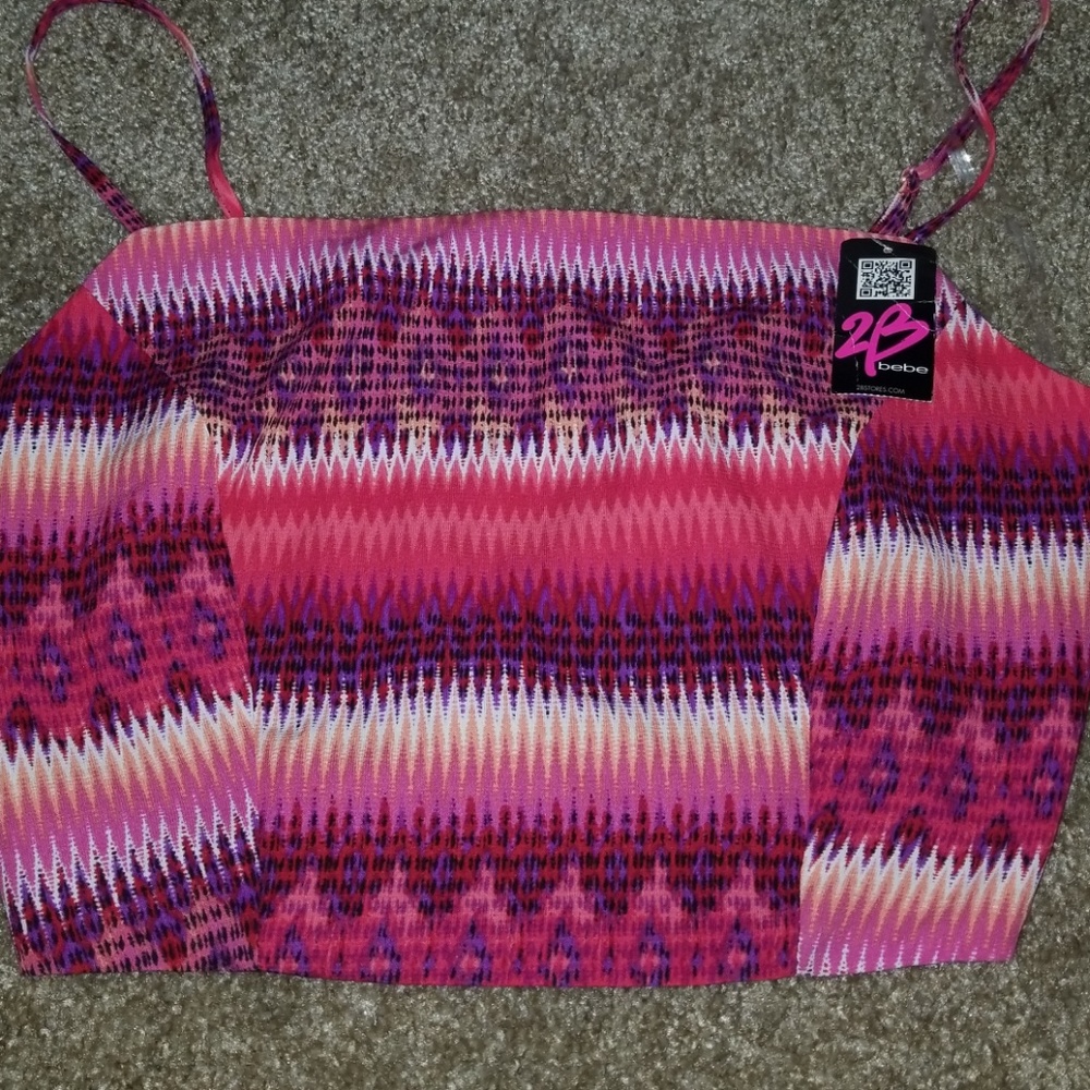 2B (bebe) Multi Colored Crop Top